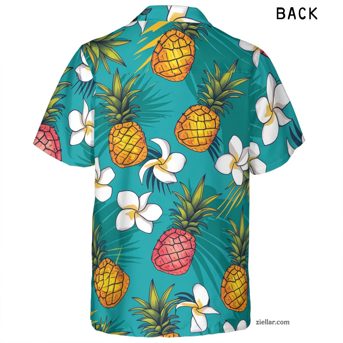 Vibrant Pineapple Hawaiian Shirt and Tee, Summer Tropical Beachwear Adults