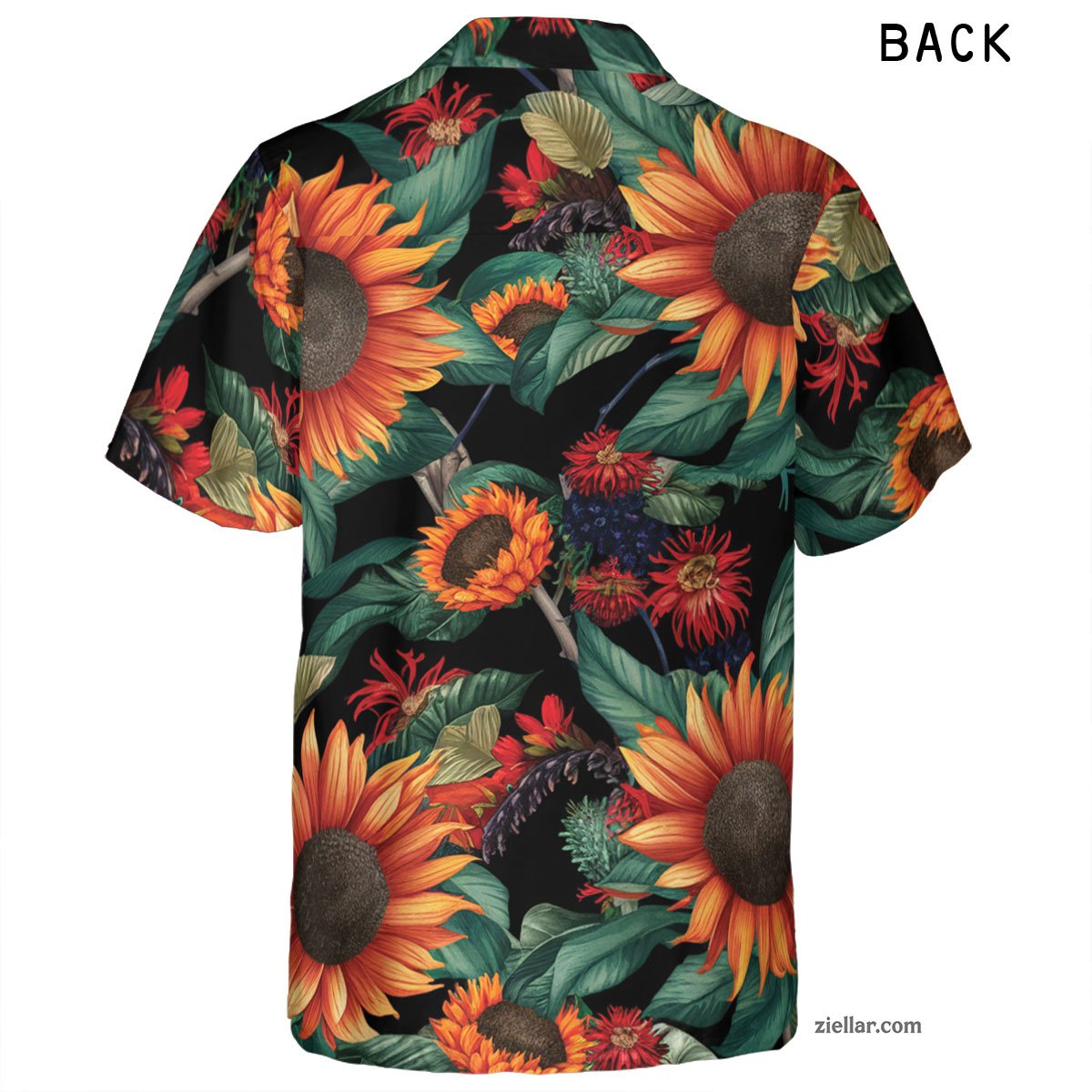 Vibrant Sunflower Hawaiian Shirt and Tee, Beach Floral Shirt for Women Men