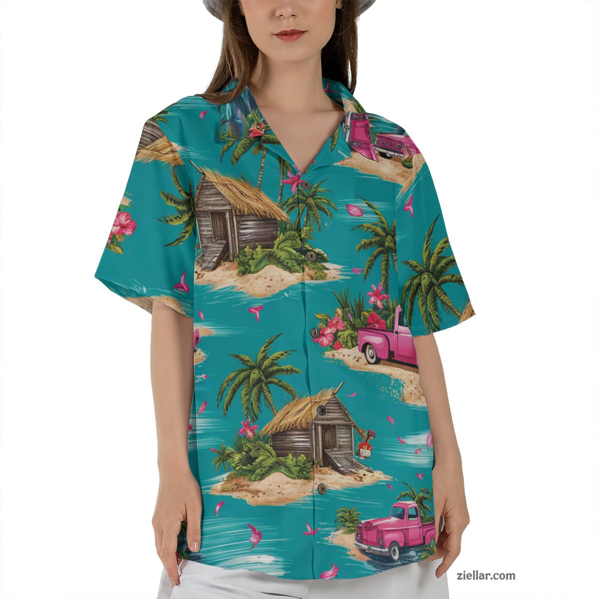 Vintage Truck Island Hawaiian Shirt Tee, Classic Aloha Outfit for Men Women