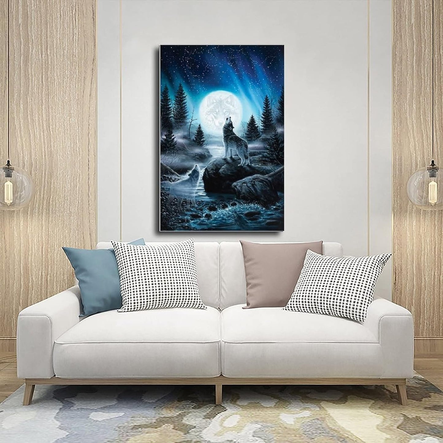 Wolf Poster and Canvas Wall Art, Cool Wolf Painting Print, Unique Room Decor for Bedroom or Living Room