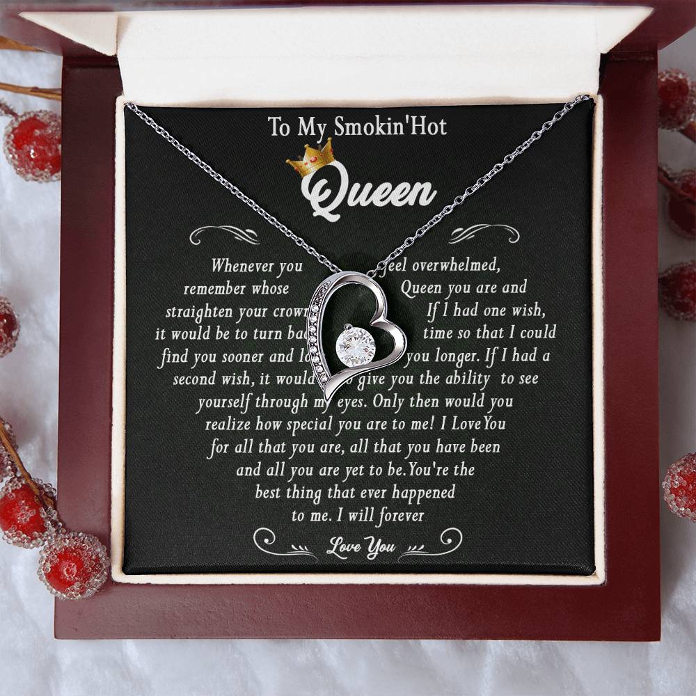 369C To My Smokin Hot Queen Crown Necklace Gift For Wife Soulmate Valentines Day Gift