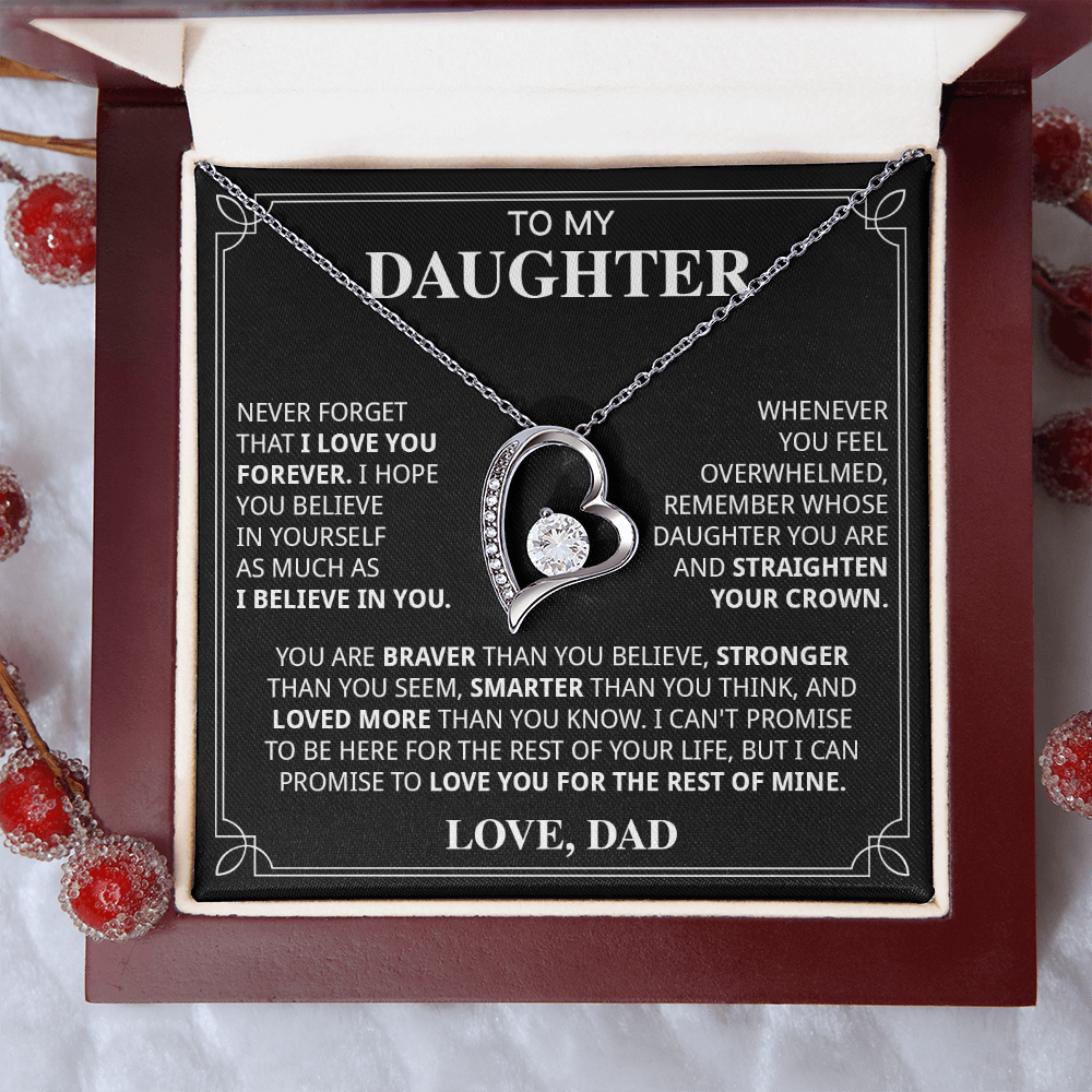 599C-To My Daughter Necklace, Christmas Birthday Gift for Daughter from Dad Jewelry