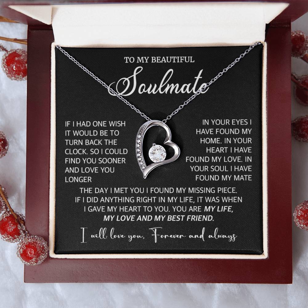 396C To My Soulmate/Wife Necklace, Gift for Xmas Valentine Girlfriend Gifts for Her