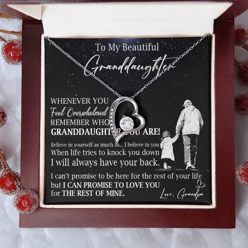 809C - To beautiful Granddaughter Necklace gift from Grandpa,Love you Forever Necklace