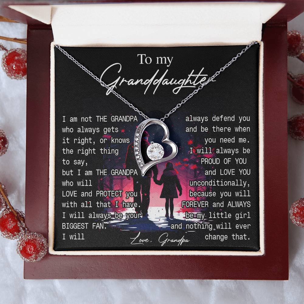 776C To My Granddaughter Necklace Gift from Grandpa, You always be be little Girl