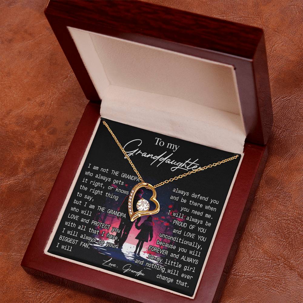 776C To My Granddaughter Necklace Gift from Grandpa, You always be be little Girl