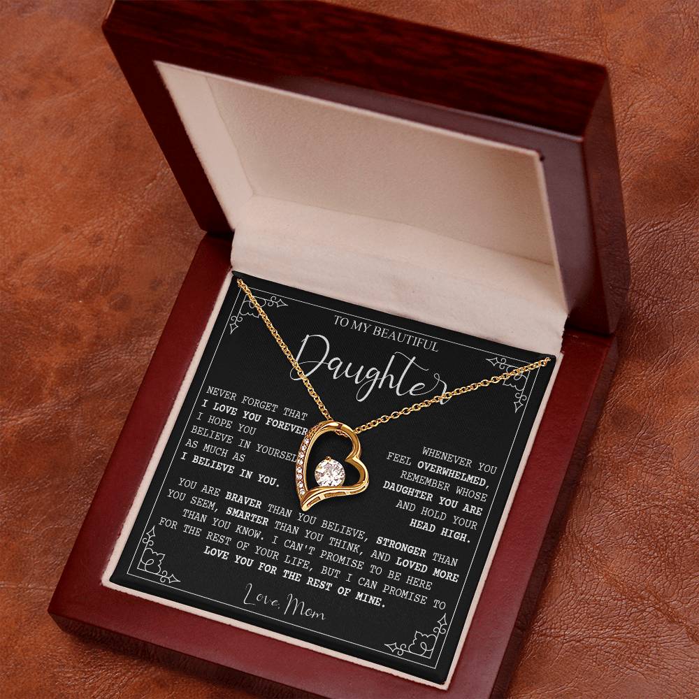 787C Beautiful Daughter Necklace,Merry Xmas Gift from Mom, Love you Forever Necklace