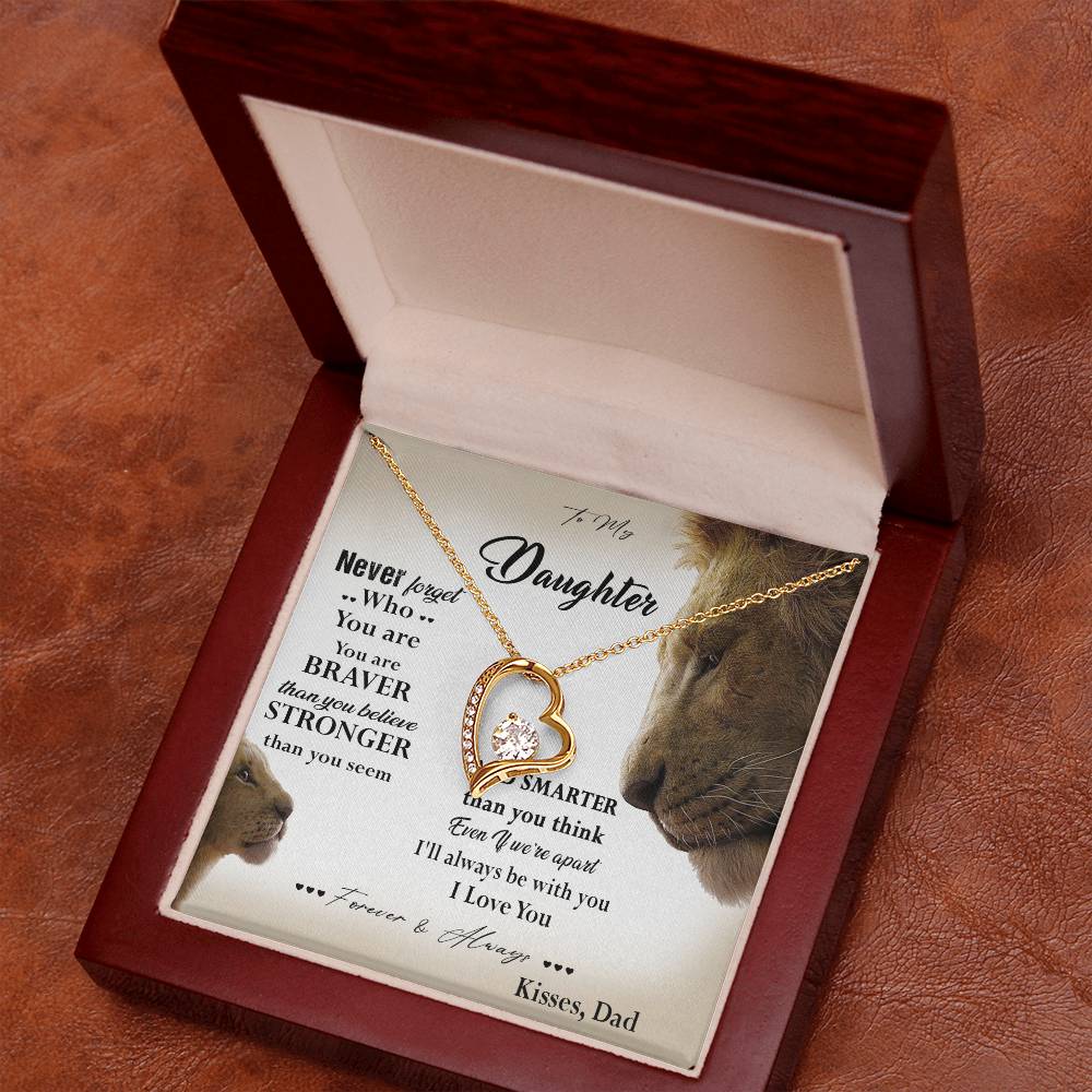 381C Lion Necklace, To My Daughter Necklace,I Love You Forever & Always Gift From Dad