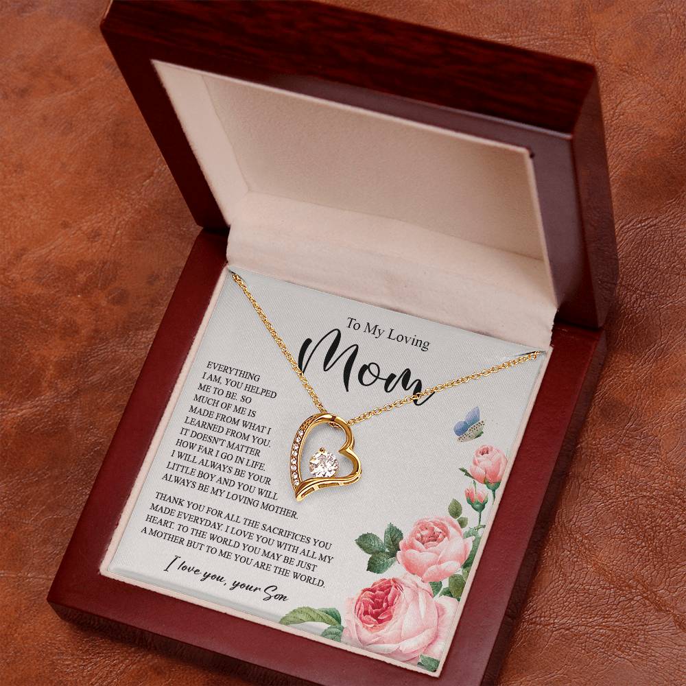 628C To My Loving Mom Necklace, Gift for Mom from Son, Mother's Day Jewelry Gifts