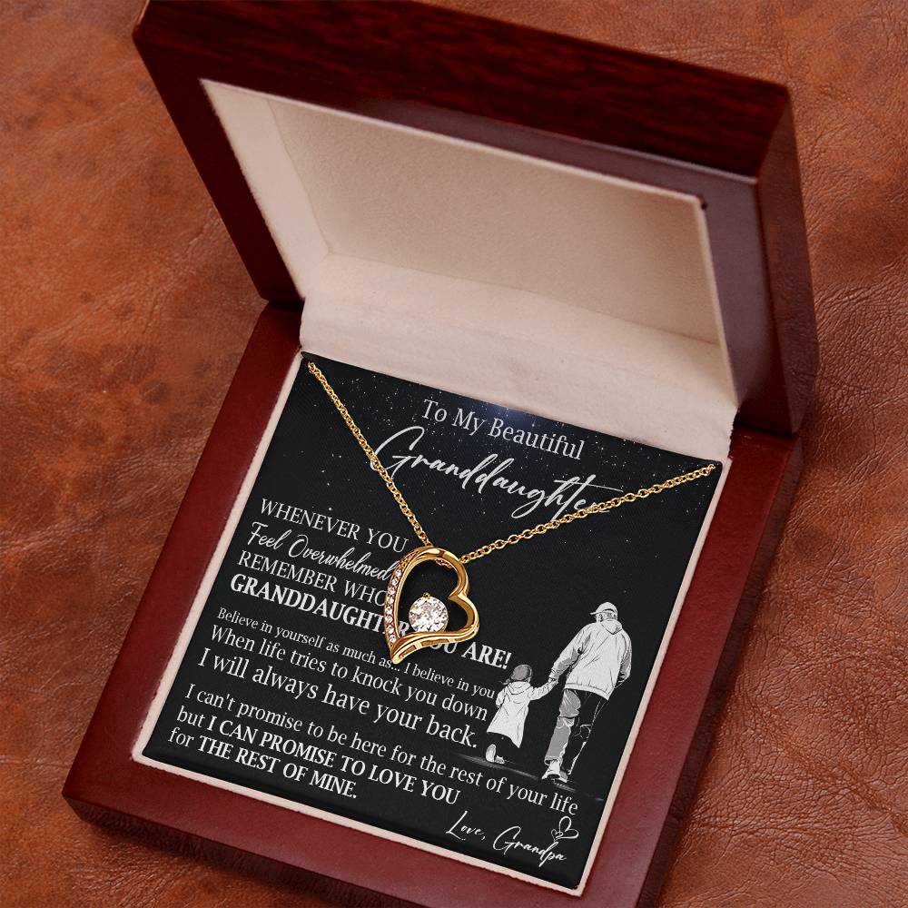 809C - To beautiful Granddaughter Necklace gift from Grandpa,Love you Forever Necklace