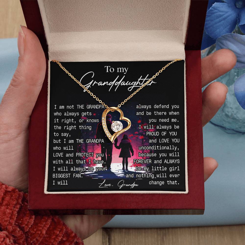 776C To My Granddaughter Necklace Gift from Grandpa, You always be be little Girl