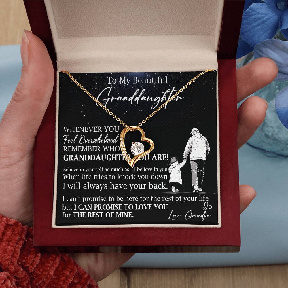 809C - To beautiful Granddaughter Necklace gift from Grandpa,Love you Forever Necklace