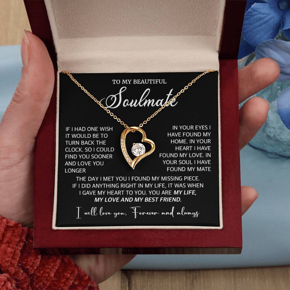 396C To My Soulmate/Wife Necklace, Gift for Xmas Valentine Girlfriend Gifts for Her