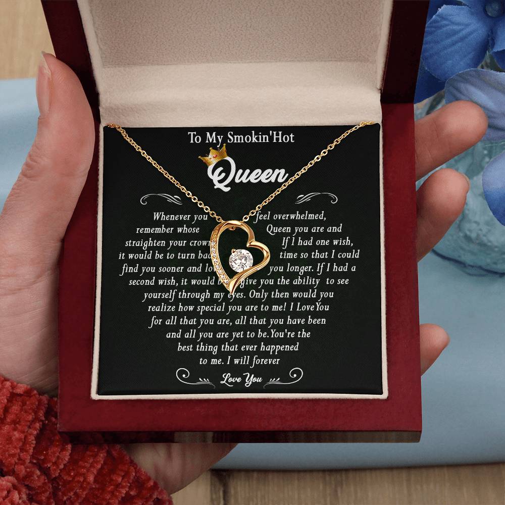 369C To My Smokin Hot Queen Crown Necklace Gift For Wife Soulmate Valentines Day Gift