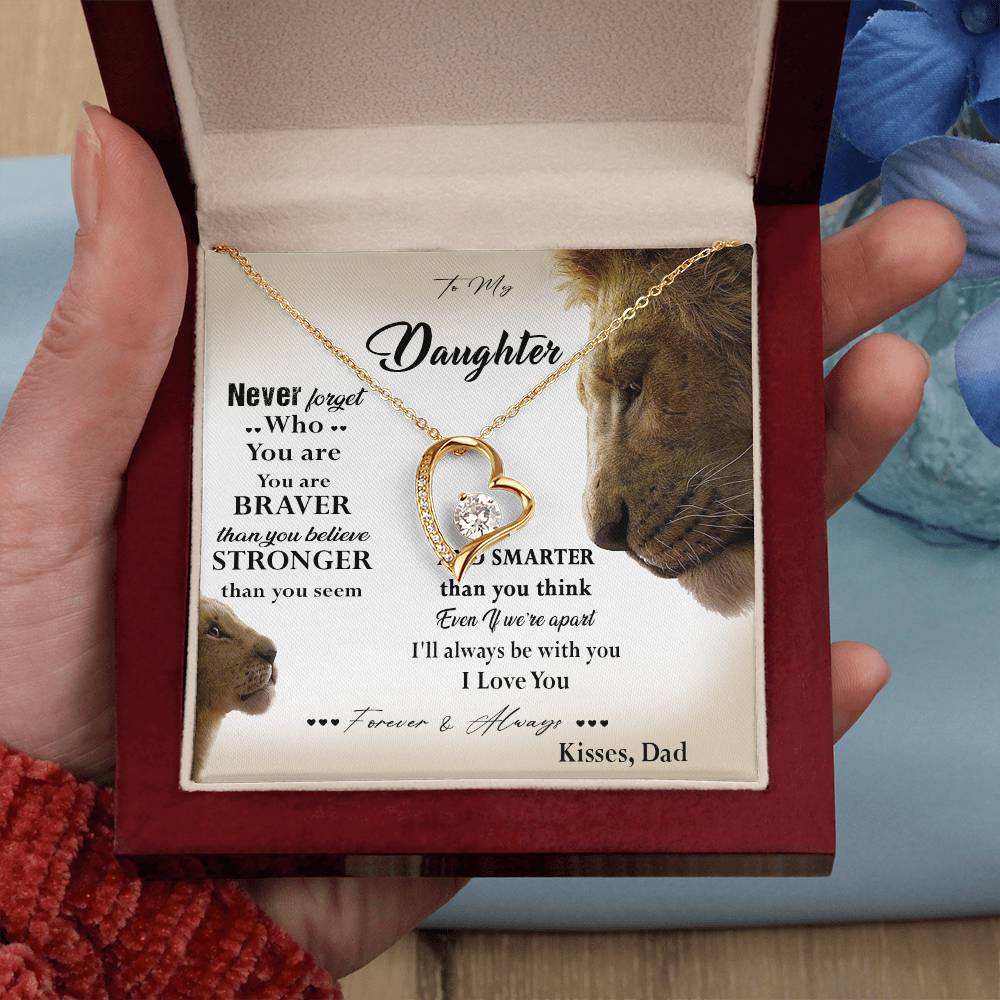 381C Lion Necklace, To My Daughter Necklace,I Love You Forever & Always Gift From Dad