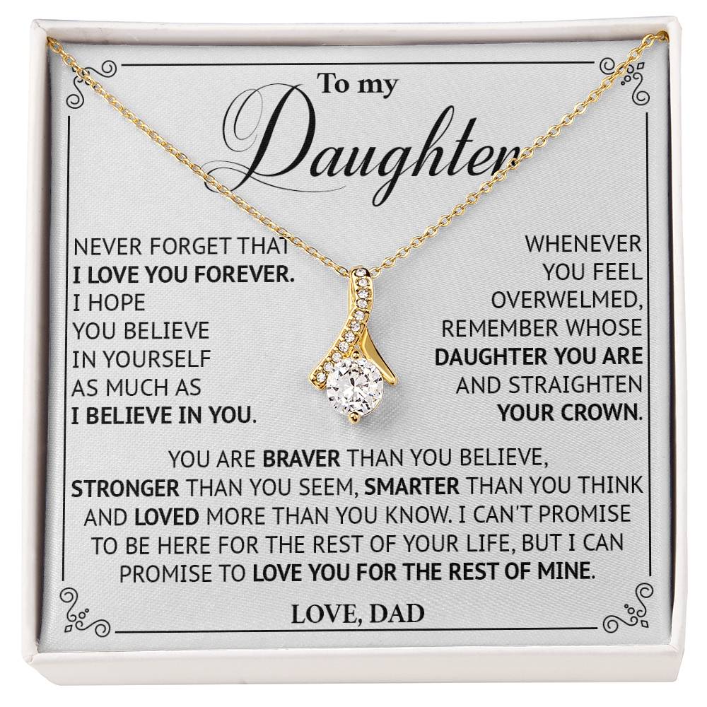 828B To My Daughter Necklace Gift for Daughter from Dad, Daughter Father Love Gifts