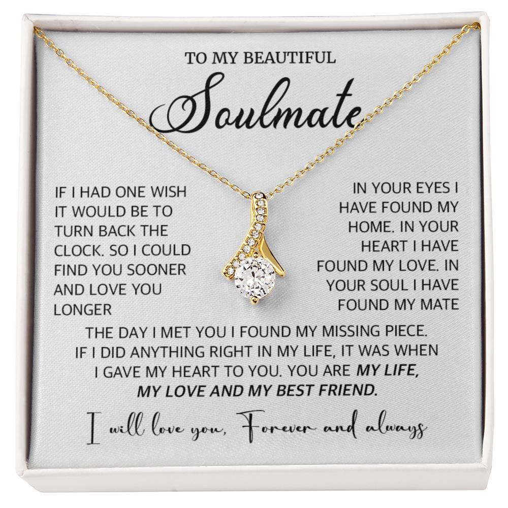 403B To My Beautiful Soulmate/Wife Necklace, Christmas, Valentine Gift For Her/Wife