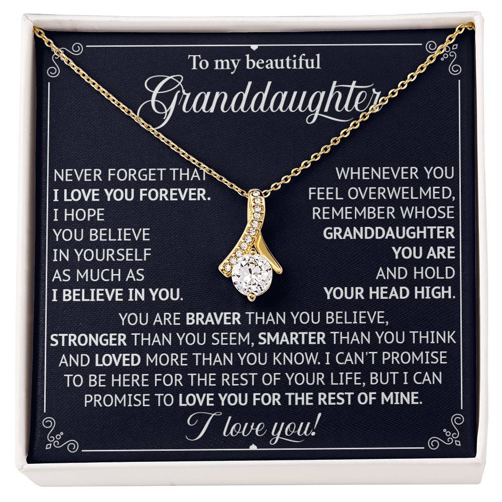 833B To My Beautiful Granddaughter Necklace, Granddaughter Gifts From Grandpa Grandma