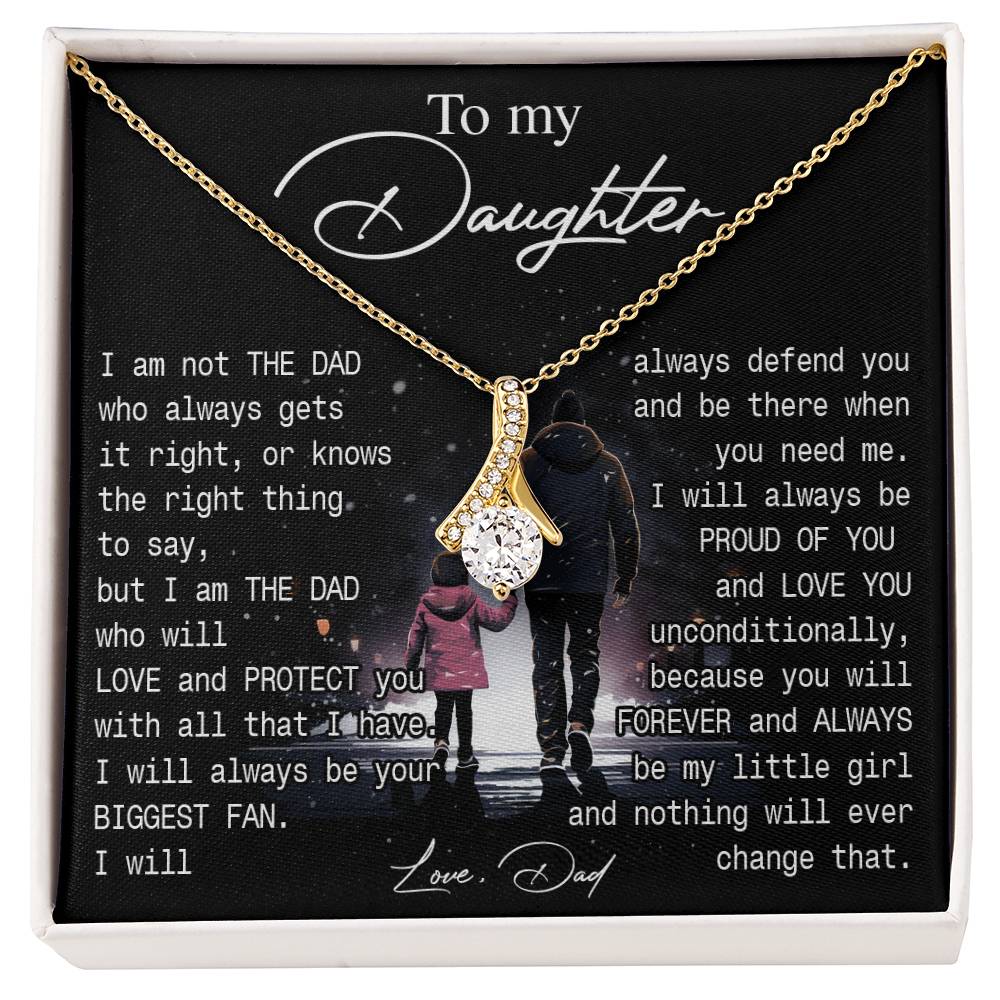 774B To My Daughter Necklace Gift from Dad, You always be be little girl, Women Gift