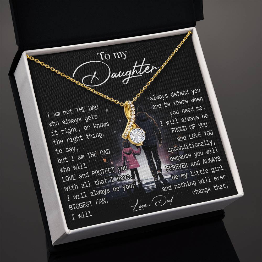 774B To My Daughter Necklace Gift from Dad, You always be be little girl, Women Gift