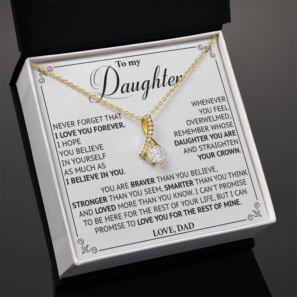 828B To My Daughter Necklace Gift for Daughter from Dad, Daughter Father Love Gifts