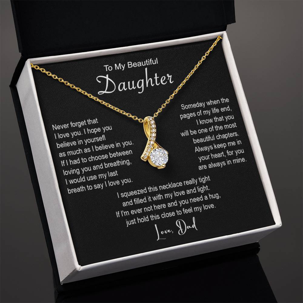 643B To My Beautiful Daughter Necklace, Daughter Father Necklace, Xmas Gift From Dad