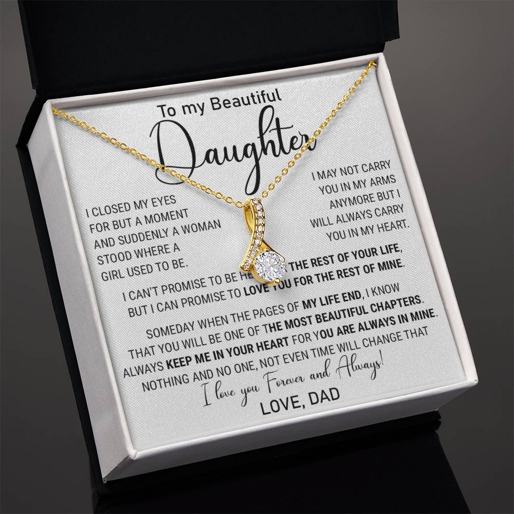 814B Necklace Love Daughter Gift from Dad, Love you for the Rest of Mine Necklace