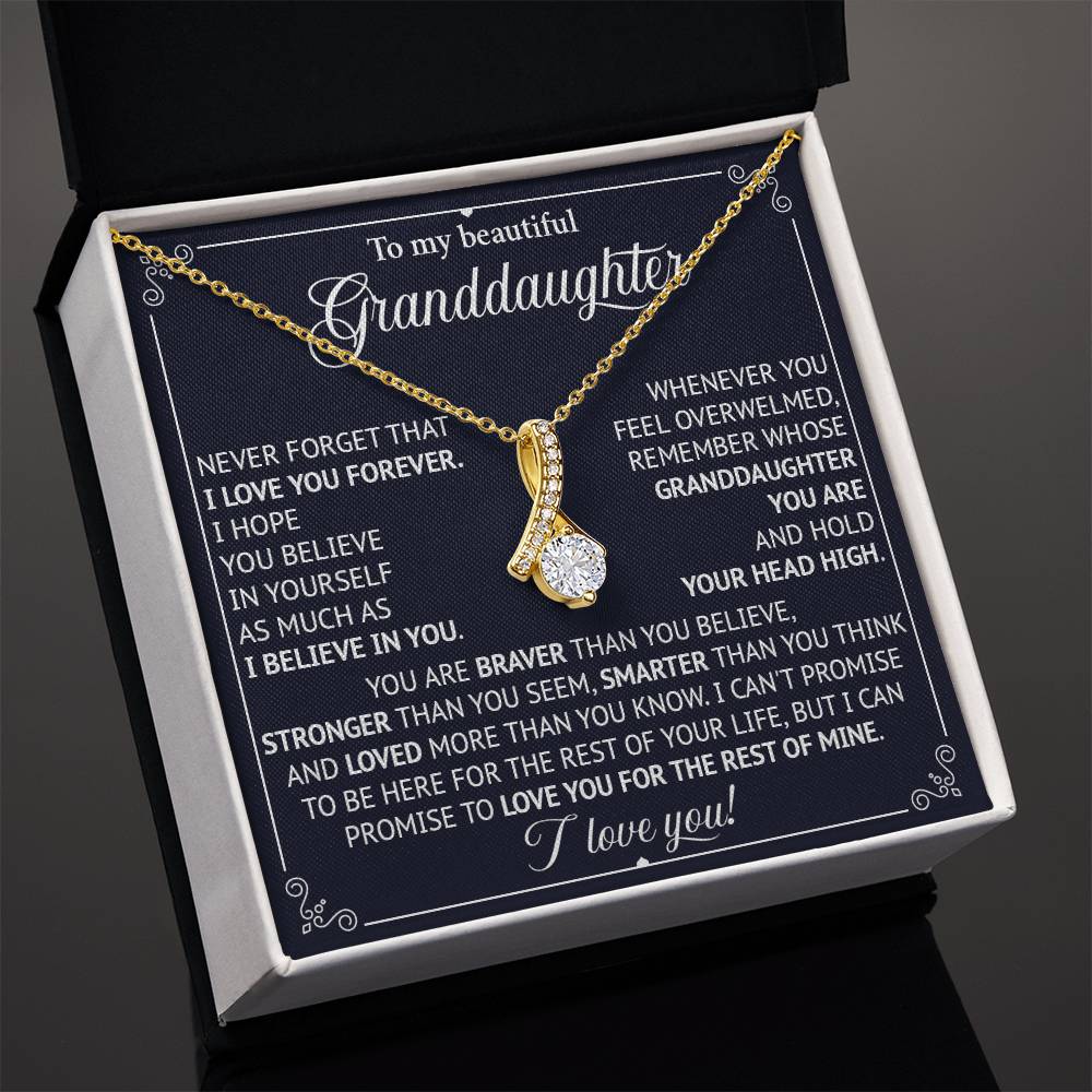 833B To My Beautiful Granddaughter Necklace, Granddaughter Gifts From Grandpa Grandma