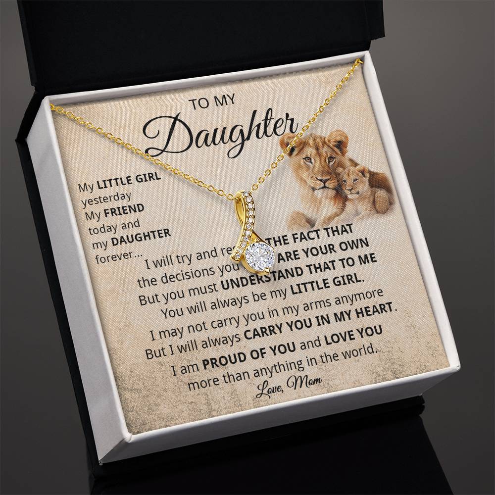 848B To my Daughter Lion Necklace Gift from Lion Mom Mother, Xmas Gift Necklace Women