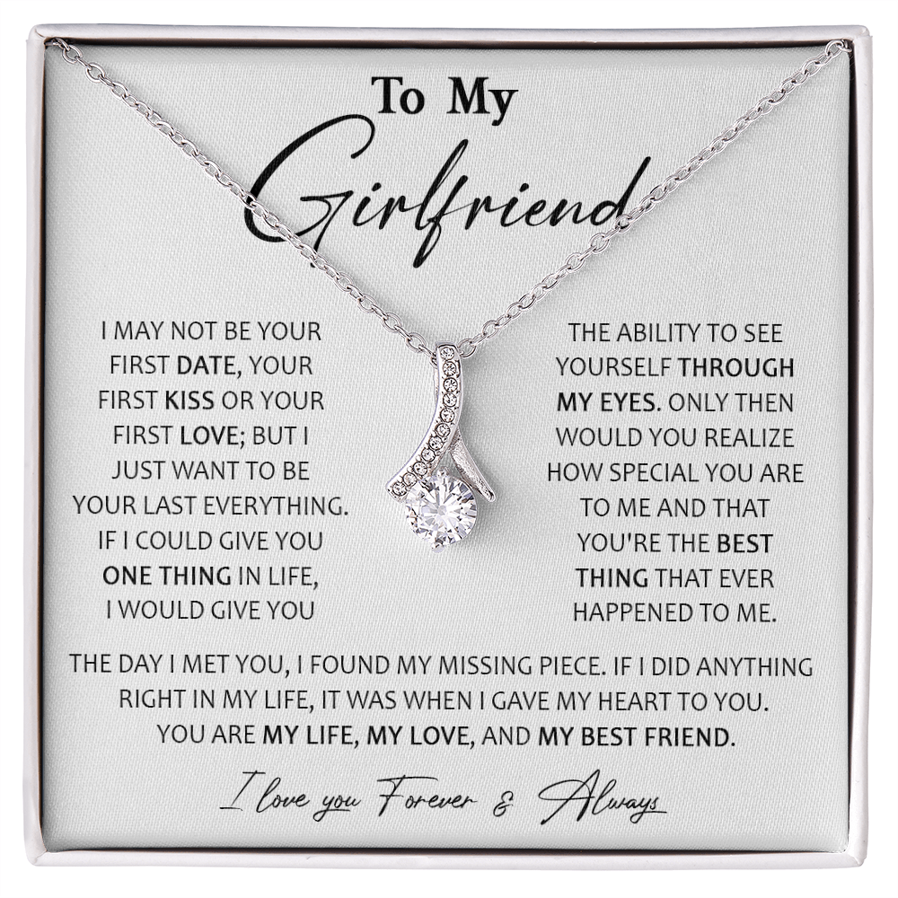 727B-To My Girlfriend Necklace, Birthday Present for Girlfriend Her, Valentine