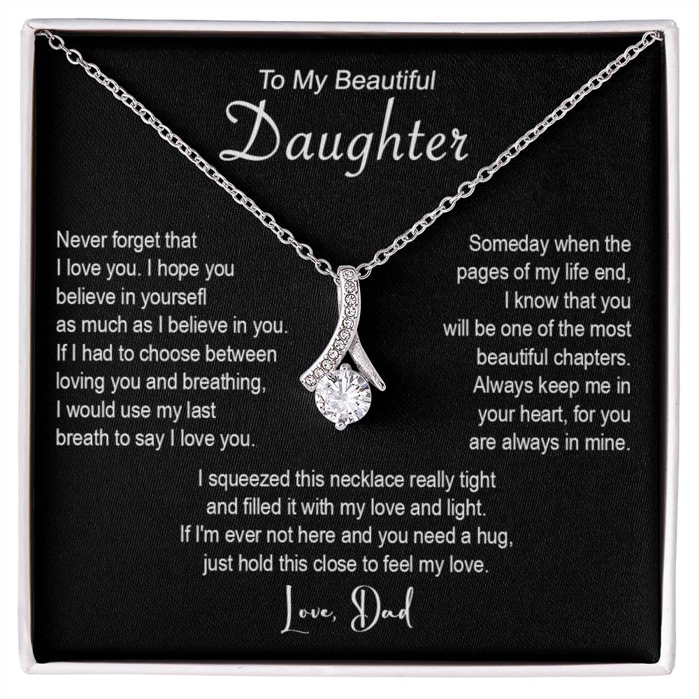 643B To My Beautiful Daughter Necklace, Daughter Father Necklace, Xmas Gift From Dad