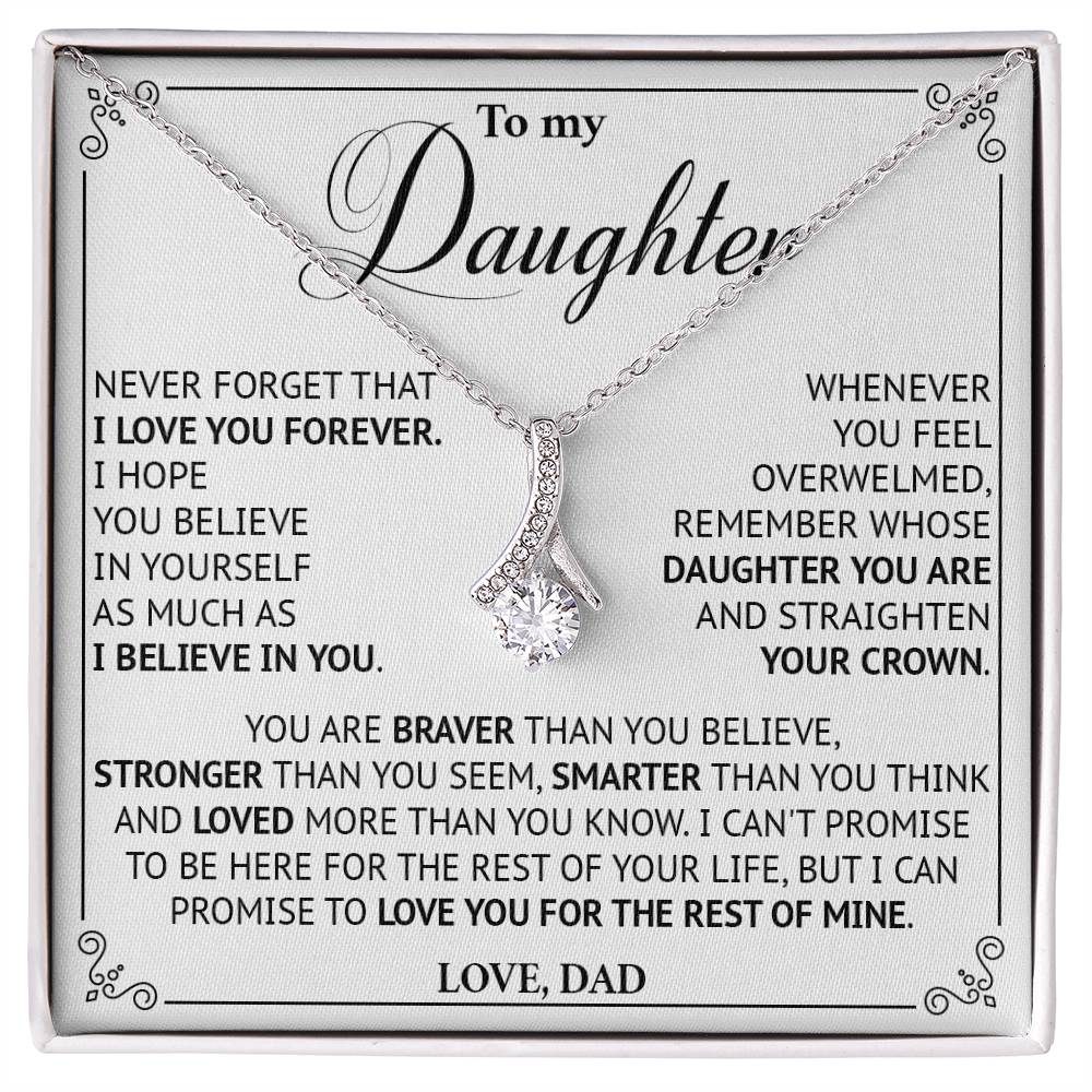 828B To My Daughter Necklace Gift for Daughter from Dad, Daughter Father Love Gifts