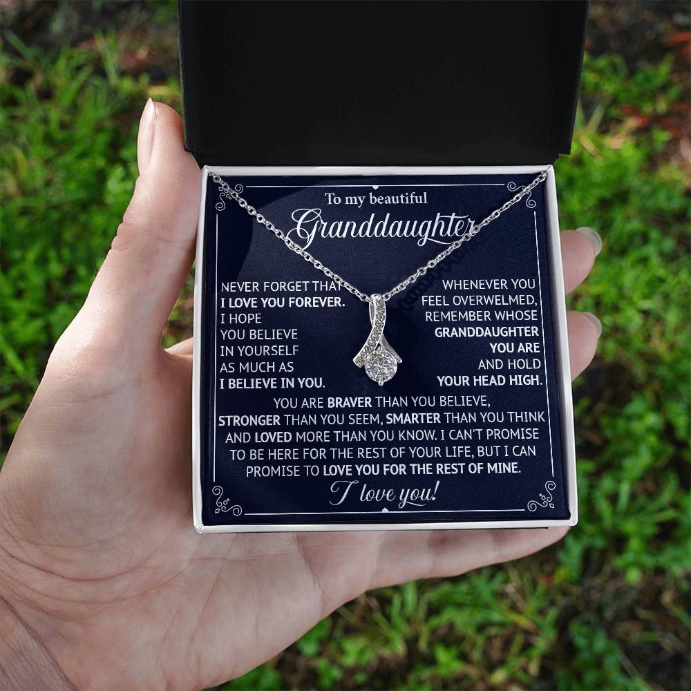 833B To My Beautiful Granddaughter Necklace, Granddaughter Gifts From Grandpa Grandma