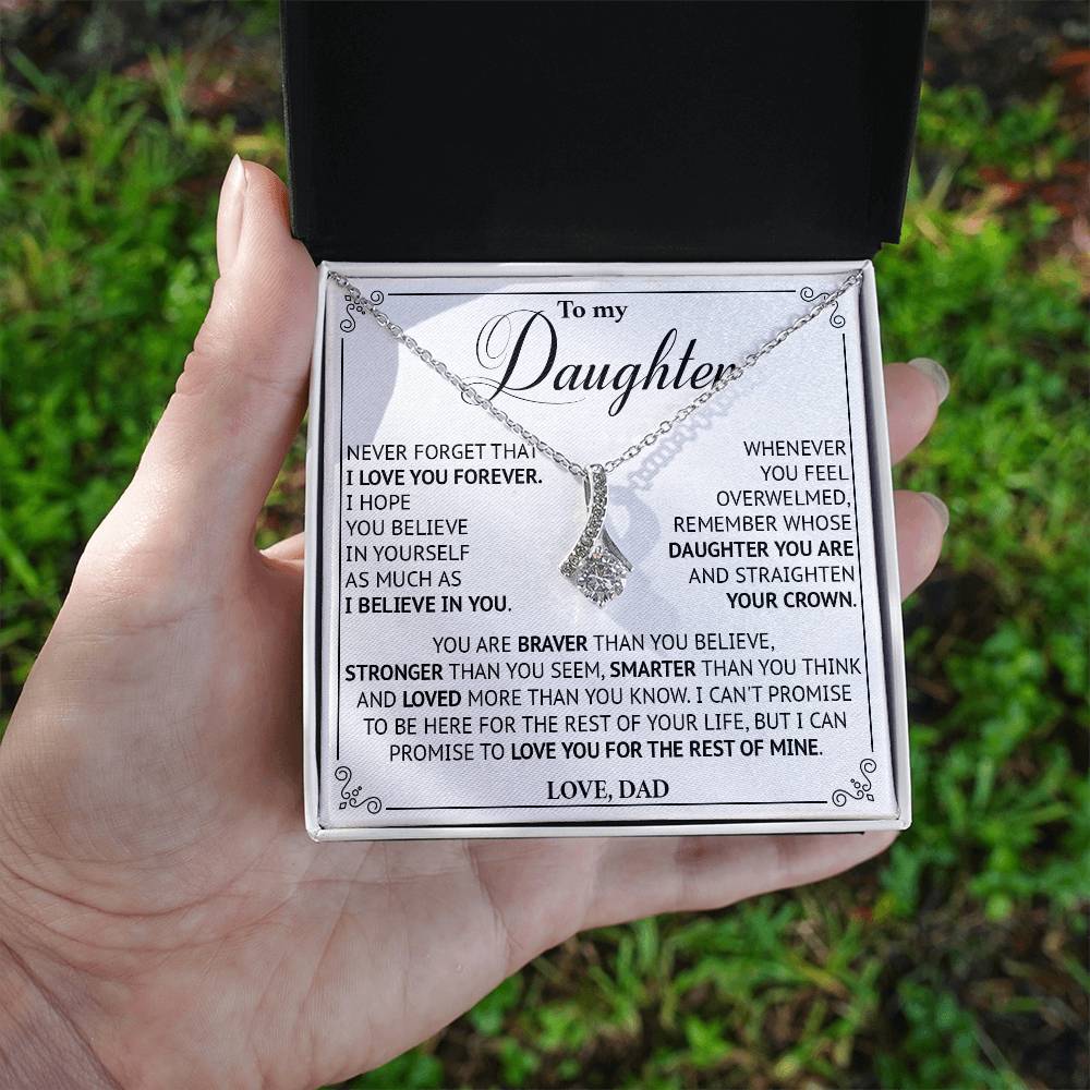 828B To My Daughter Necklace Gift for Daughter from Dad, Daughter Father Love Gifts
