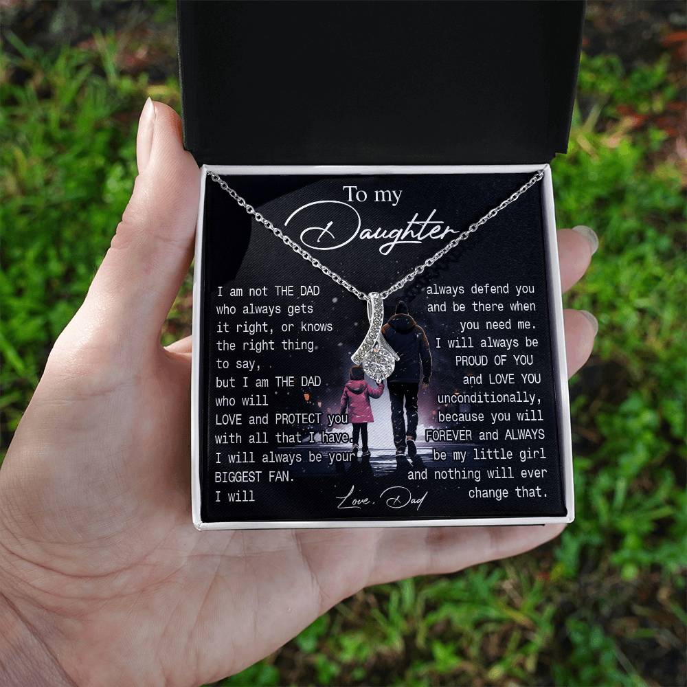 774B To My Daughter Necklace Gift from Dad, You always be be little girl, Women Gift
