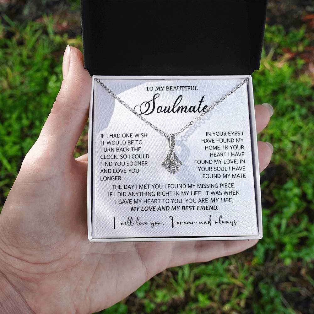 403B To My Beautiful Soulmate/Wife Necklace, Christmas, Valentine Gift For Her/Wife