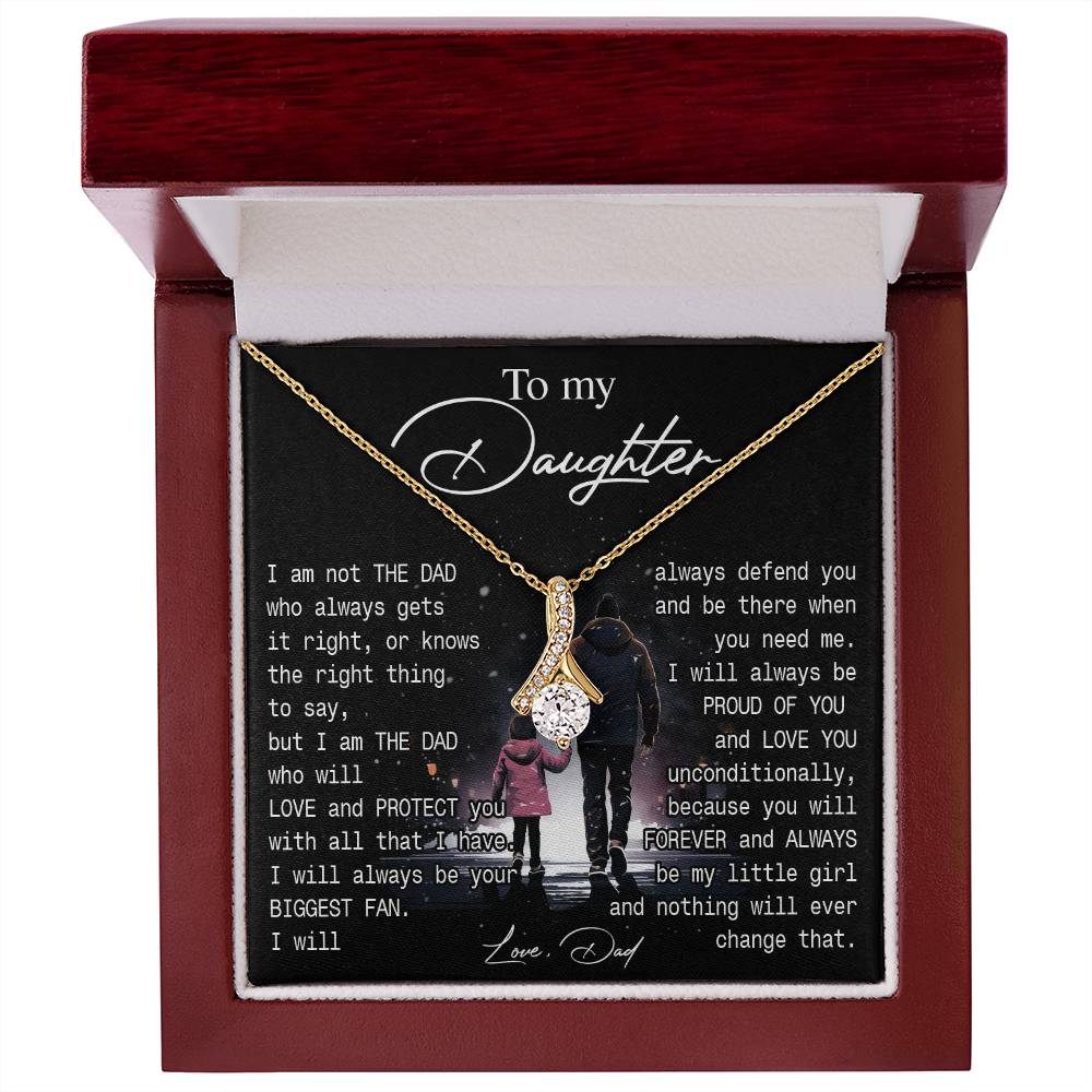 774B To My Daughter Necklace Gift from Dad, You always be be little girl, Women Gift