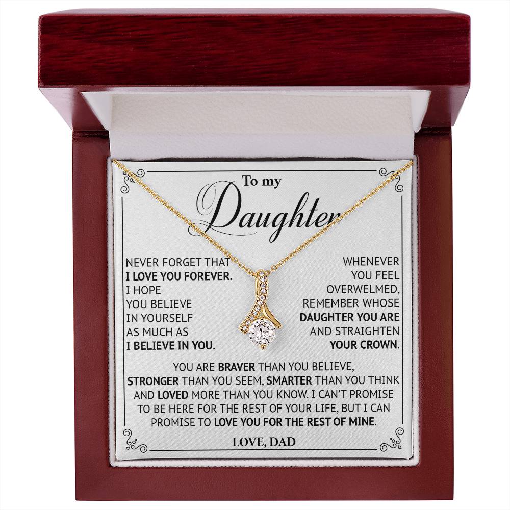 828B To My Daughter Necklace Gift for Daughter from Dad, Daughter Father Love Gifts