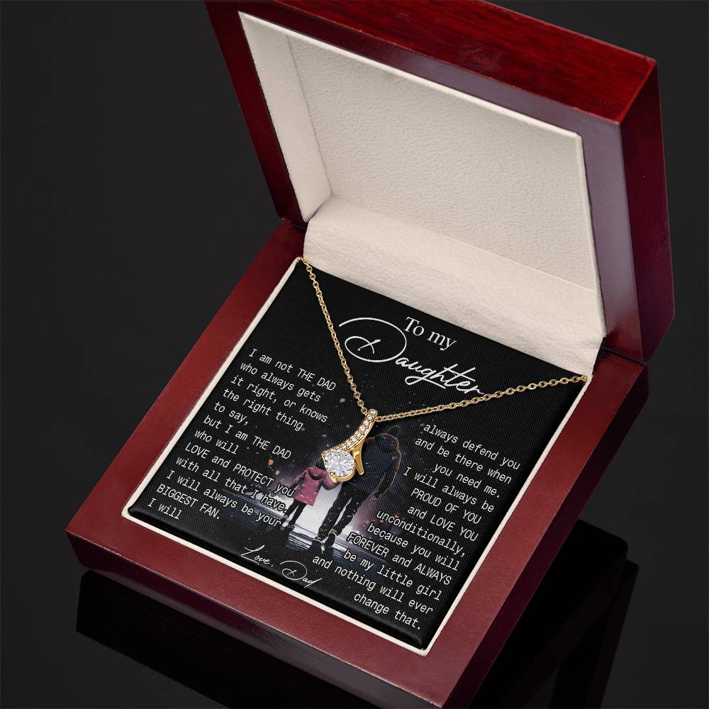 774B To My Daughter Necklace Gift from Dad, You always be be little girl, Women Gift