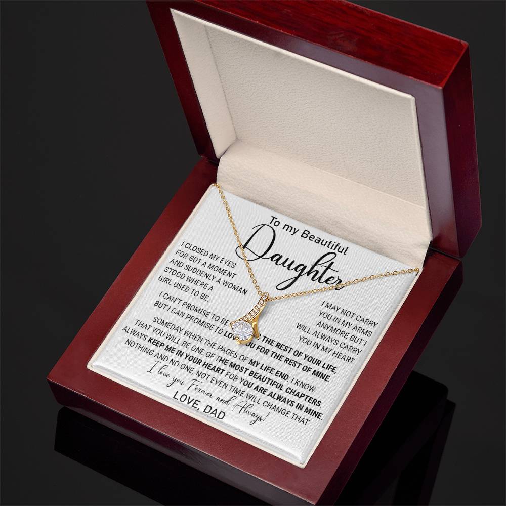 814B Necklace Love Daughter Gift from Dad, Love you for the Rest of Mine Necklace