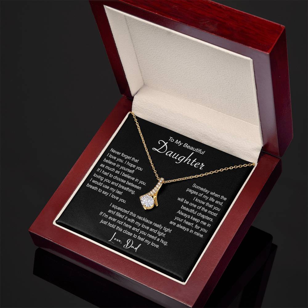 643B To My Beautiful Daughter Necklace, Daughter Father Necklace, Xmas Gift From Dad