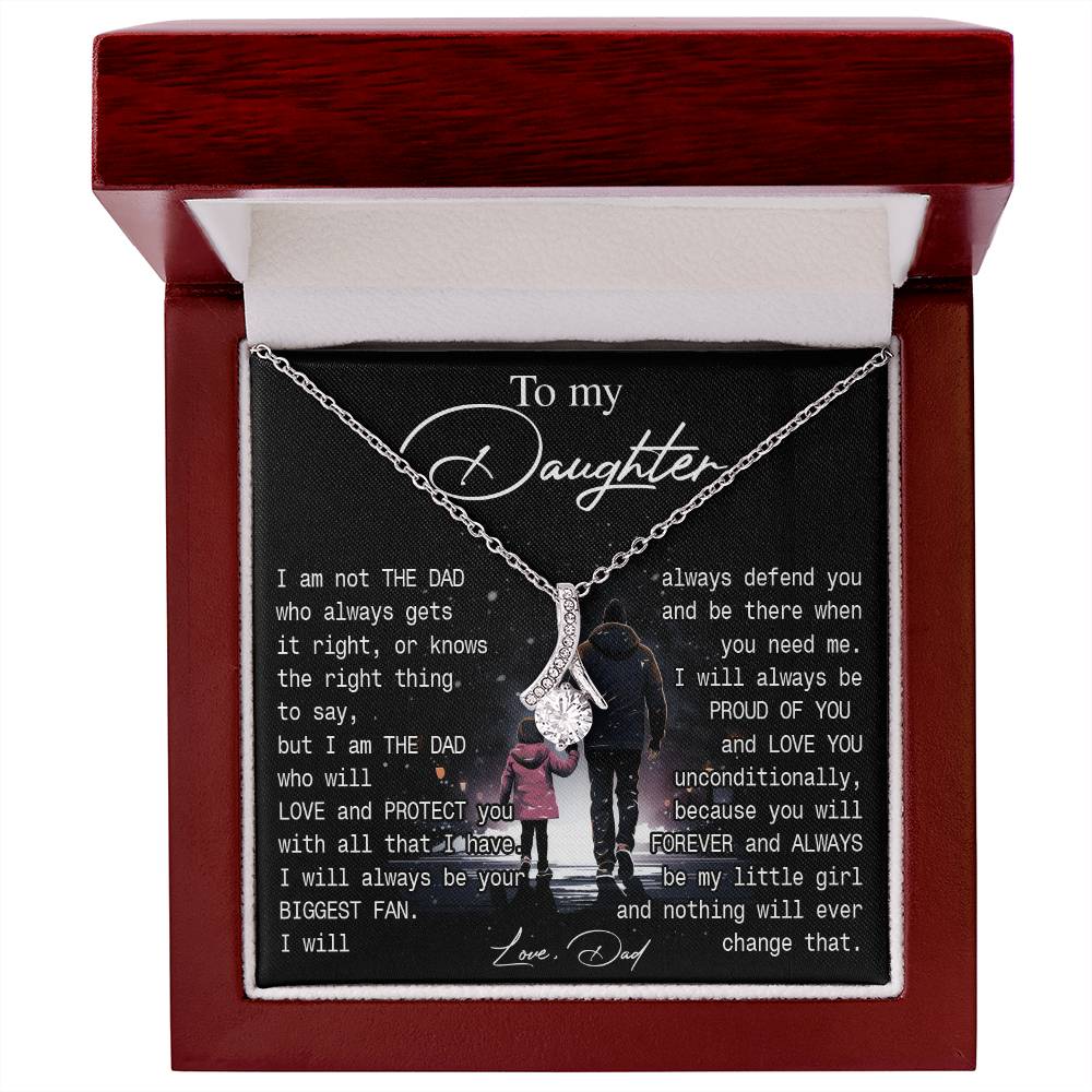 774B To My Daughter Necklace Gift from Dad, You always be be little girl, Women Gift