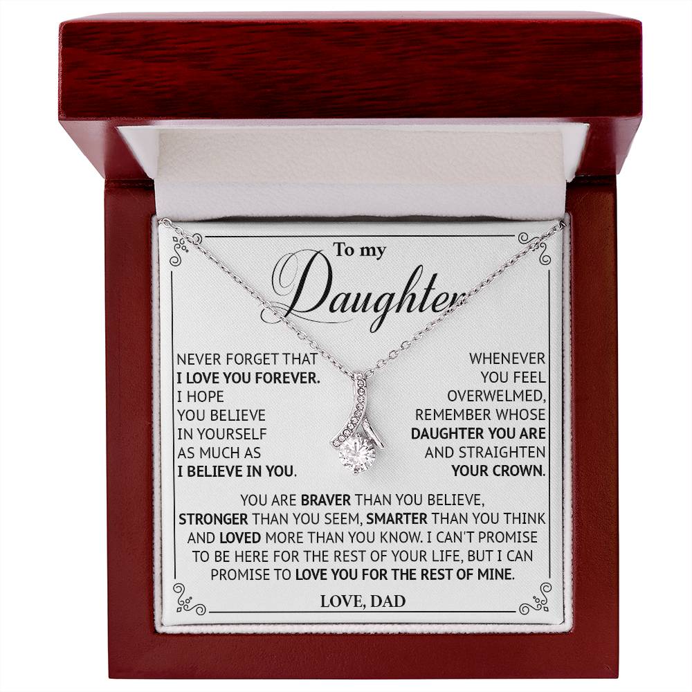 828B To My Daughter Necklace Gift for Daughter from Dad, Daughter Father Love Gifts
