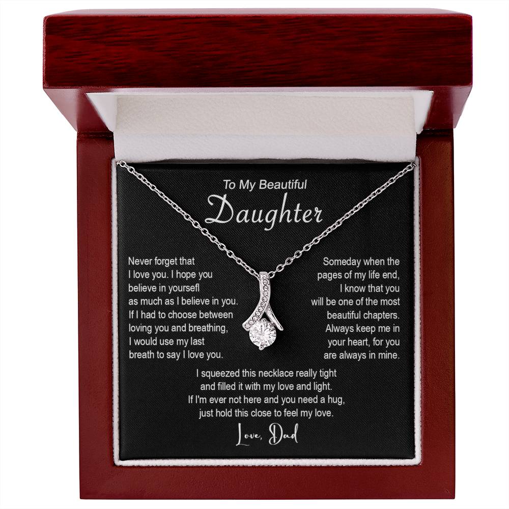 643B To My Beautiful Daughter Necklace, Daughter Father Necklace, Xmas Gift From Dad
