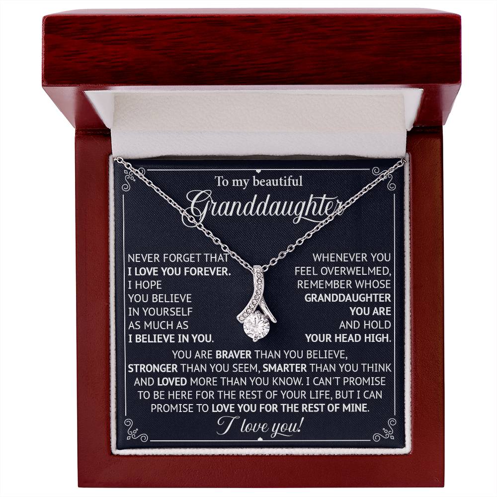833B To My Beautiful Granddaughter Necklace, Granddaughter Gifts From Grandpa Grandma