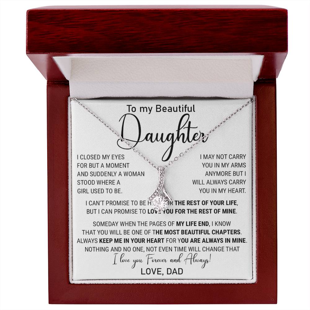 814B Necklace Love Daughter Gift from Dad, Love you for the Rest of Mine Necklace