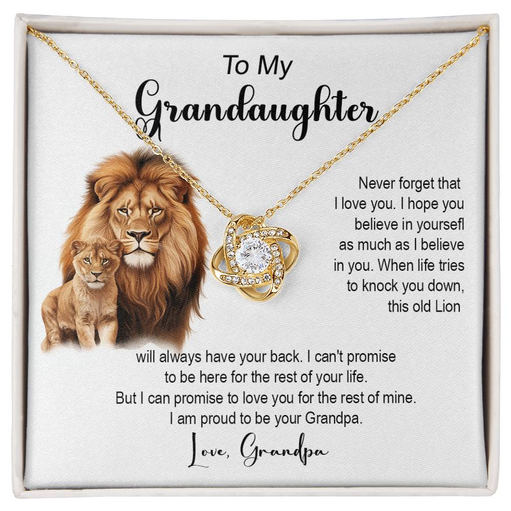 401A To My Granddaughter Necklace, Gift From Grandpa Papa Lion Dad, Christmas Gift