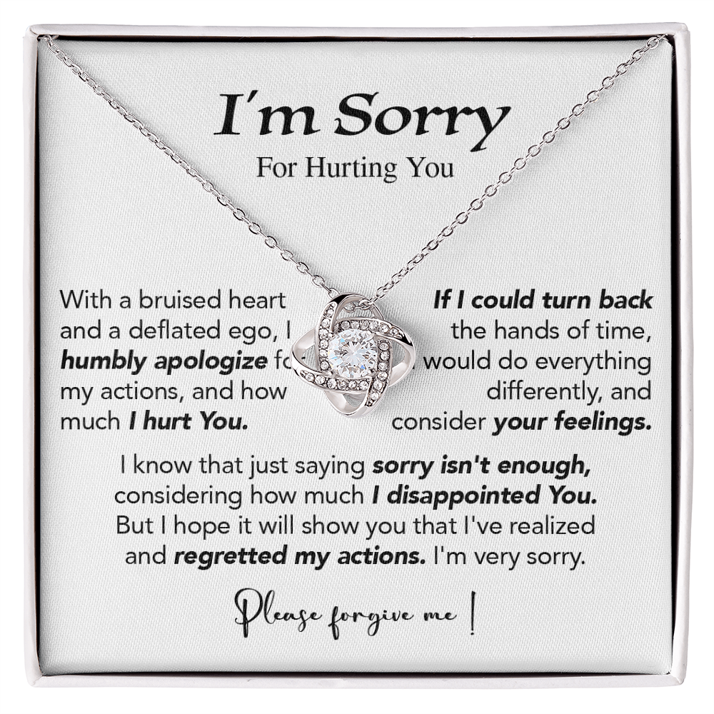 397A Apology Necklace Gift, "I'm Sorry for Hurting You," Forgive Me Jewelry Xmas