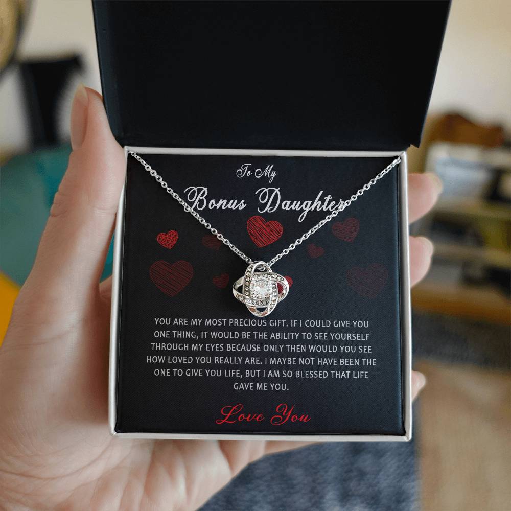 361A To My Bonus Daughter Necklace, Step Daughter Gift From Stepdad, Stepmom
