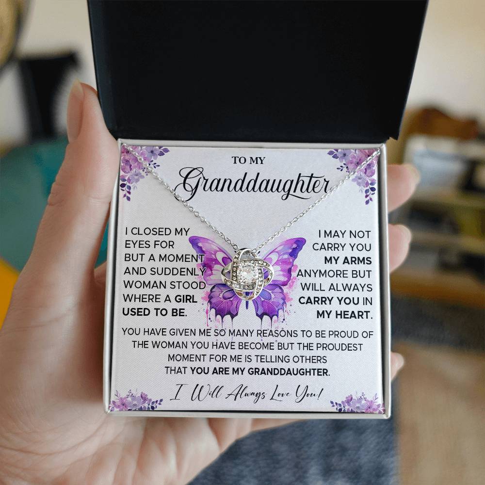 827A To My Granddaughter Necklace, Gift for Granddaughter from Grandpa Grandma, Xmas